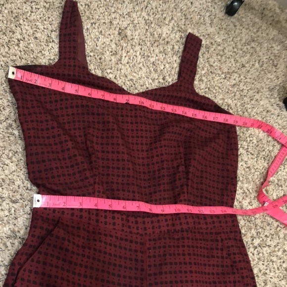 Madewell Tompkins Jumpsuit Size Medium Burgundy Print - Picture 10 of 13